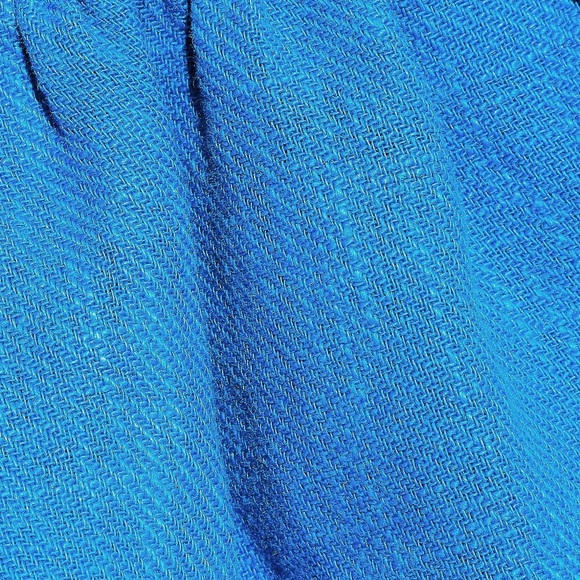 New! GOEN.J Wrap Effect Linen Ruffled Dress in Azure - Picture 11 of 11